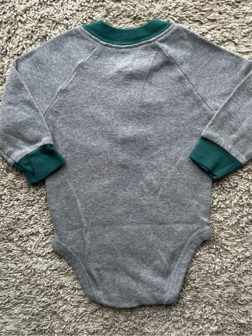 Carter’s Baby Boys Gray Henley Long Sleeve Bodysuit 3M Adventure Scout Patches